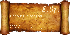 Eschwig Szabina névjegykártya